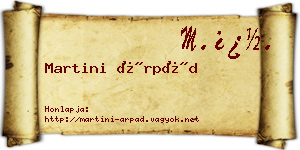 Martini Árpád névjegykártya
